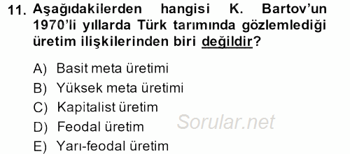 Kent Sosyolojisi 2013 - 2014 Tek Ders Sınavı 11.Soru