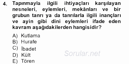 Kent Sosyolojisi 2013 - 2014 Tek Ders Sınavı 4.Soru