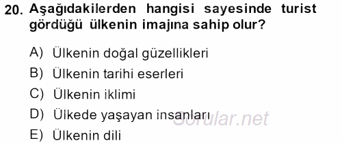 Kültürlerarası İletişim 2013 - 2014 Dönem Sonu Sınavı 20.Soru