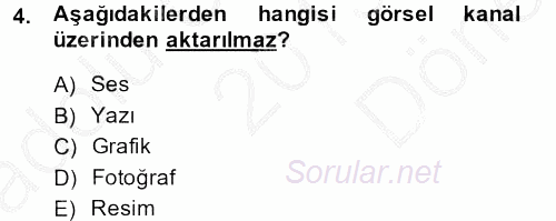 Kültürlerarası İletişim 2013 - 2014 Dönem Sonu Sınavı 4.Soru