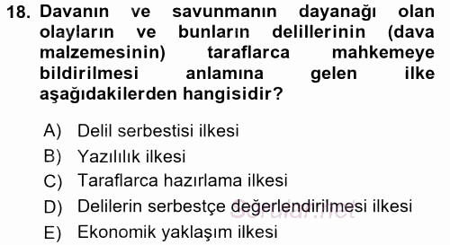 Vergi Yargılaması Hukuku 2016 - 2017 Dönem Sonu Sınavı 18.Soru