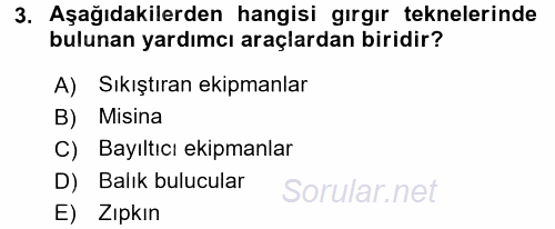 Balık Yetiştiriciliği 2015 - 2016 Ara Sınavı 3.Soru