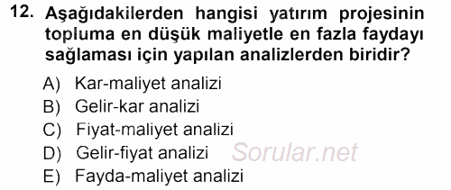 Turizm Sosyolojisi 2012 - 2013 Dönem Sonu Sınavı 12.Soru