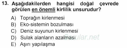 Turizm Sosyolojisi 2012 - 2013 Dönem Sonu Sınavı 13.Soru