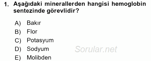 Temel Yem Bilgisi ve Hayvan Besleme 2016 - 2017 Ara Sınavı 1.Soru