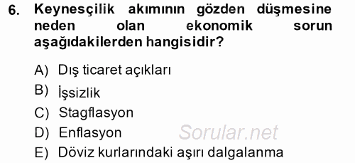 Uluslararası Ekonomi Politik 2014 - 2015 Ara Sınavı 6.Soru