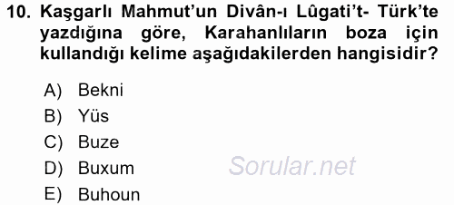 İçecek Bilgisi 2016 - 2017 Dönem Sonu Sınavı 10.Soru