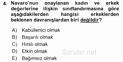 Etkili İletişim Teknikleri 2015 - 2016 Dönem Sonu Sınavı 4.Soru