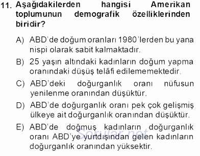 Aile Ekonomisi 2013 - 2014 Tek Ders Sınavı 11.Soru