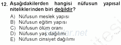 Aile Ekonomisi 2013 - 2014 Tek Ders Sınavı 12.Soru