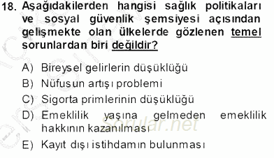 Aile Ekonomisi 2013 - 2014 Tek Ders Sınavı 18.Soru