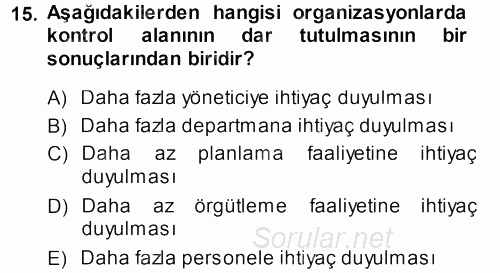 Perakende Yönetimi 2013 - 2014 Ara Sınavı 15.Soru