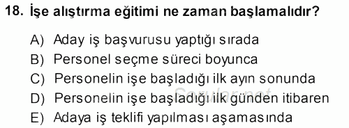 Perakende Yönetimi 2013 - 2014 Ara Sınavı 18.Soru