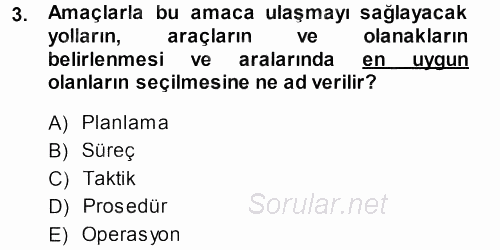 Perakende Yönetimi 2013 - 2014 Ara Sınavı 3.Soru