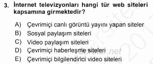 Büro Teknolojileri 2016 - 2017 3 Ders Sınavı 3.Soru
