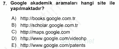 Büro Teknolojileri 2016 - 2017 3 Ders Sınavı 7.Soru