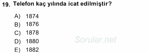 İletişim Sosyolojisi 2017 - 2018 3 Ders Sınavı 19.Soru