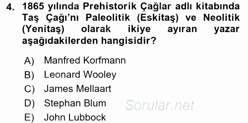Uygarlık Tarihi 1 2017 - 2018 Ara Sınavı 4.Soru