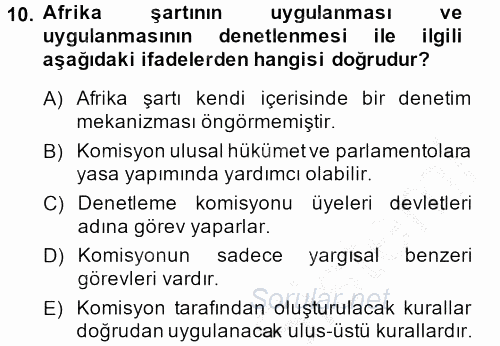 Temel İnsan Hakları Bilgisi 2 2013 - 2014 Ara Sınavı 10.Soru