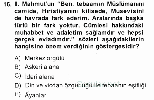 Temel İnsan Hakları Bilgisi 2 2013 - 2014 Ara Sınavı 16.Soru