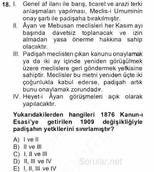 Temel İnsan Hakları Bilgisi 2 2013 - 2014 Ara Sınavı 18.Soru