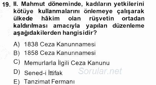 Temel İnsan Hakları Bilgisi 2 2013 - 2014 Ara Sınavı 19.Soru