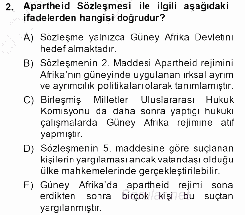 Temel İnsan Hakları Bilgisi 2 2013 - 2014 Ara Sınavı 2.Soru