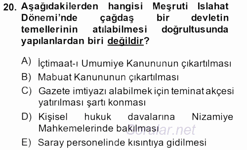 Temel İnsan Hakları Bilgisi 2 2013 - 2014 Ara Sınavı 20.Soru