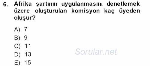 Temel İnsan Hakları Bilgisi 2 2013 - 2014 Ara Sınavı 6.Soru