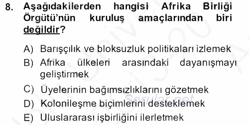 Temel İnsan Hakları Bilgisi 2 2013 - 2014 Ara Sınavı 8.Soru