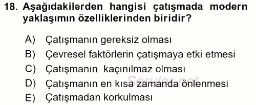 Yönetim ve Organizasyon 2015 - 2016 Dönem Sonu Sınavı 18.Soru