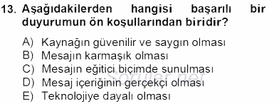 Sporda Sponsorluk 2013 - 2014 Tek Ders Sınavı 13.Soru