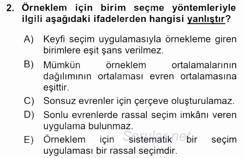 İstatistik 2 2015 - 2016 Dönem Sonu Sınavı 2.Soru