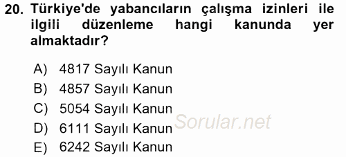 Sosyal Politika 2016 - 2017 Dönem Sonu Sınavı 20.Soru