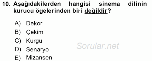 Güzel Sanatlar 2015 - 2016 Dönem Sonu Sınavı 10.Soru