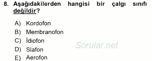 Güzel Sanatlar 2015 - 2016 Dönem Sonu Sınavı 8.Soru