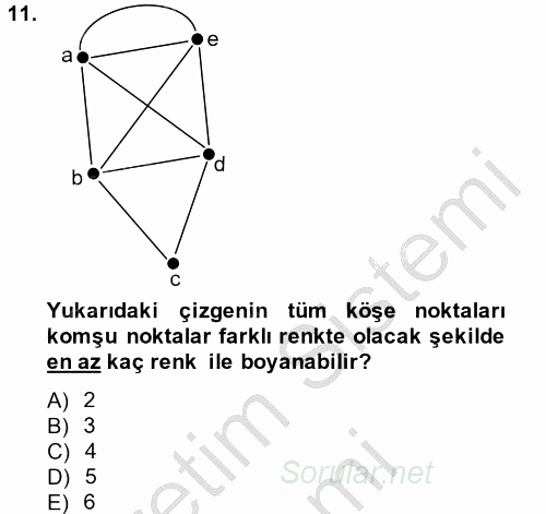 Matematik 2 2013 - 2014 Dönem Sonu Sınavı 11.Soru