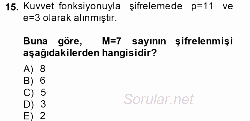 Matematik 2 2013 - 2014 Dönem Sonu Sınavı 15.Soru