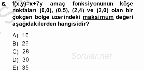 Matematik 2 2013 - 2014 Dönem Sonu Sınavı 6.Soru