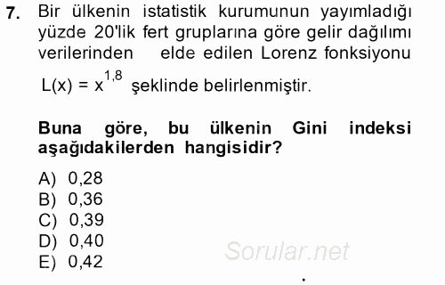 Matematik 2 2013 - 2014 Dönem Sonu Sınavı 7.Soru