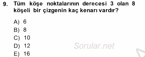 Matematik 2 2013 - 2014 Dönem Sonu Sınavı 9.Soru