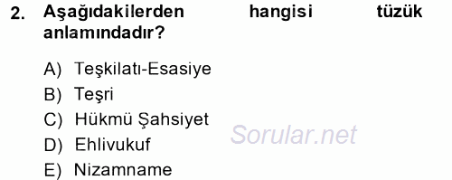 Hukuk Dili Ve Adli Yazışmalar 2014 - 2015 Ara Sınavı 2.Soru