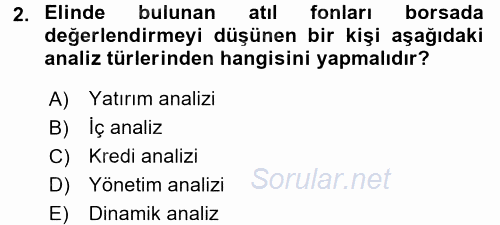 Muhasebe Denetimi ve Mali Analiz 2016 - 2017 Dönem Sonu Sınavı 2.Soru