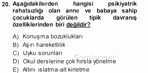 Aile İçi Uyumlu Etkileşim 2013 - 2014 Dönem Sonu Sınavı 20.Soru
