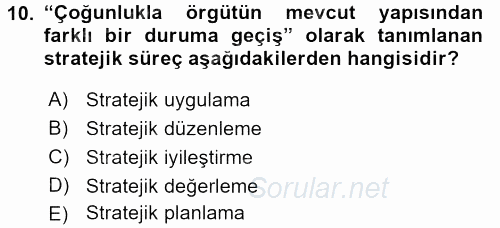 Kriz İletişimi Ve Yönetimi 2015 - 2016 Ara Sınavı 10.Soru