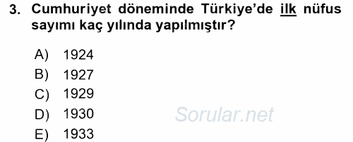 Türkiye Ekonomisi 2016 - 2017 Dönem Sonu Sınavı 3.Soru