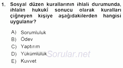 Veteriner Hizmetleri Mevzuatı ve Etik 2015 - 2016 Ara Sınavı 1.Soru