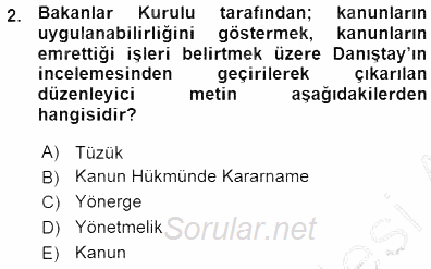 Veteriner Hizmetleri Mevzuatı ve Etik 2015 - 2016 Ara Sınavı 2.Soru