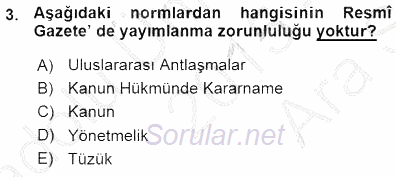 Veteriner Hizmetleri Mevzuatı ve Etik 2015 - 2016 Ara Sınavı 3.Soru