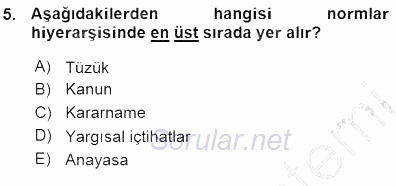 Veteriner Hizmetleri Mevzuatı ve Etik 2015 - 2016 Ara Sınavı 5.Soru